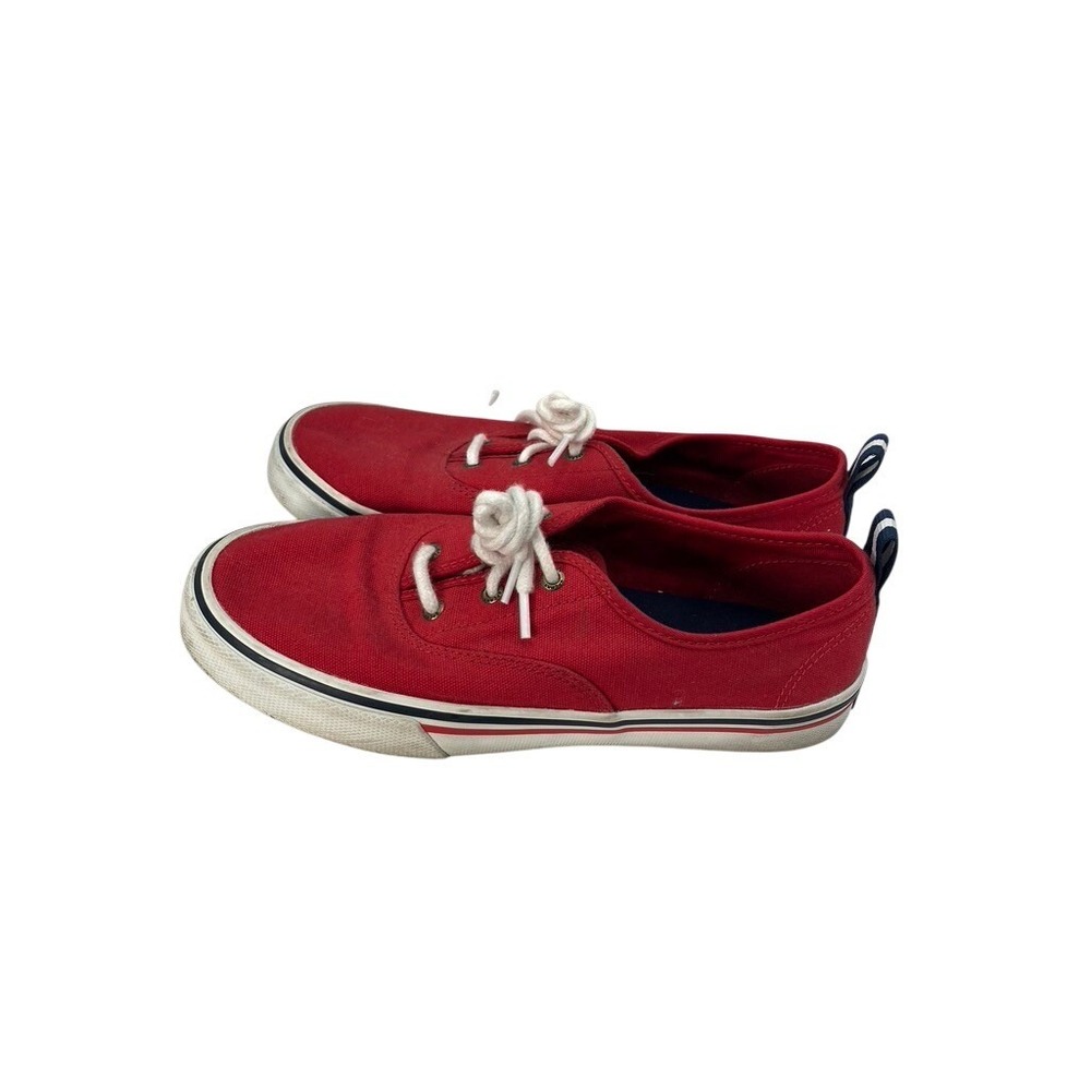 Sperry Crest Vibe Sneakers Womens 8 Red Canvas Low Top STS84827